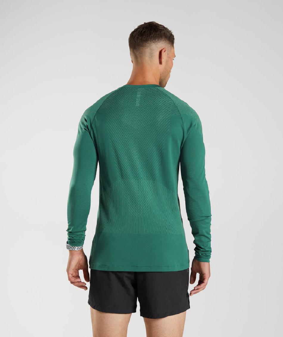 Long Sleeve Gymshark Apex Seamless Hombre Verde Verde | CO 3529FDN